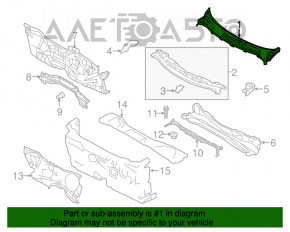 Grila stergatoarelor de plastic pentru Ford Fiesta 11-19 este rupta