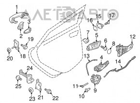 Ручка двери внутренняя задняя левая Ford Fiesta 11-19