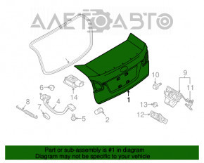 Крышка багажника Ford Fiesta 11-13 4d дорест без спойлера