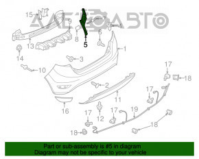 Suportul pentru bara spate stânga Ford Fiesta 11-19 5 uși nou OEM original