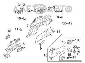 Кнопка складывания 3-го ряда сидений Ford Flex 09-19