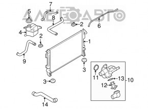 Capacul rezervorului de expansiune al sistemului de răcire Ford Explorer 11-19