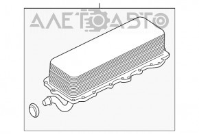 Охладитель масляный ДВС Jaguar F-Pace X761 17- AJ126, AJ133