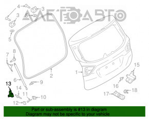 Отбойник двери багажника правый Ford C-max MK2 13-18 на кузове