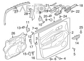 Cadru portiera interior fata stanga Ford C-max MK2 13-18 negru