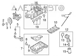 Corpul filtrului de ulei Lincoln MKZ 13-16 3.7