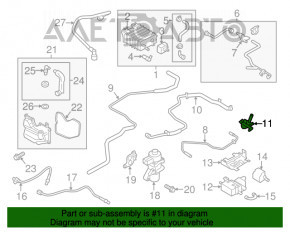 Supapă de ventilație a rezervorului de combustibil Ford Fusion mk5 13-20 pe colectorul de admisie