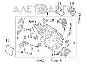 Motorul ventilatorului de încălzire pentru Ford Fiesta 11-19