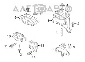 Pernele motorului stâng Ford Escape MK3 15-19 2.5 2.0T 1.5 FEBEST