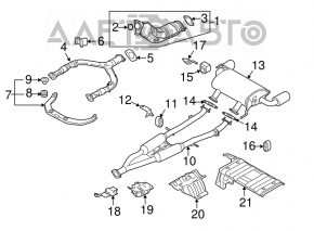 Convertor catalitic dreapta pentru Infiniti Q50 14-15 3.7