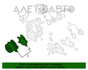 Помпа водяная Nissan Rogue Sport 17-19