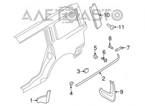 Capacul geamului din spate, lateral stânga, Ford Flex 09-19