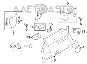 Накладка задней стойки левая передняя Ford Flex 13-19 рест беж, царапина