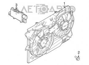 Difuzorul carcasei radiatorului asamblat Ford Flex 09-12 pre-restilizare