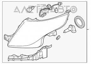 Far dreapta față goală Ford Explorer 11-15 pre-restilizare halogen.