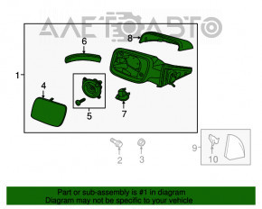 Oglindă laterală stângă Ford Explorer 11-15, pre-restilizare, 13 pini, semnalizator, încălzire, iluminare