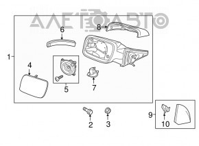 Oglindă laterală stângă Ford Explorer 11-15, pre-restilizare, 13 pini, semnalizator, încălzire, iluminare