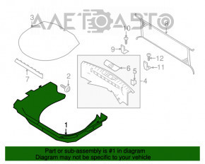 Capacul portbagajului Ford Explorer 16-19 negru.