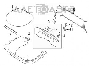 Capacul portbagajului Ford Explorer 16-19 negru.