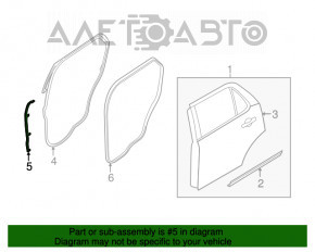 Уплотнитель двери боковой задний правый Ford Explorer 11-19 OEM