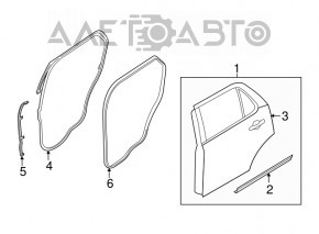 Garnitură ușă laterală spate stânga Ford Explorer 11-19 nou OEM original