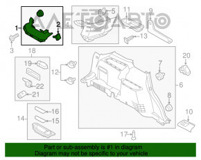 Capac spate pentru a doua bancă de scaune, stânga, Ford Explorer 11-19, negru, zgârieturi