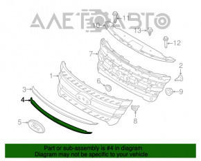 Хром молдинг решетки радиатора нижний grill Ford Explorer 11-15 дорест