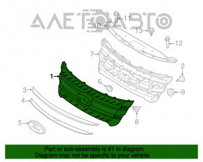 Grila radiatorului cu cadru și crom asamblate Ford Explorer 11-15 pre-restilizare Taiwan.