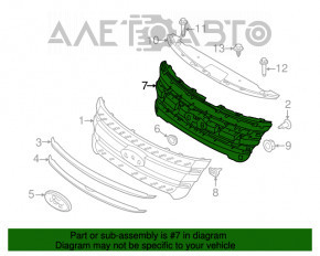 Grila răcitorului de radiator pentru Ford Explorer 11-15, modelul pre-restilizare.