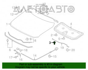 Отбойник капота левый Mazda CX-5 17- на капоте