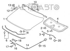 Отбойник капота правый Mazda 3 14-18 BM новый OEM оригинал