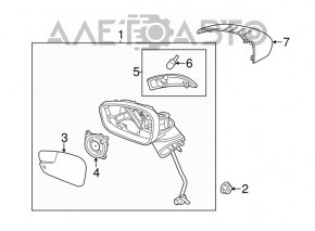 Oglindă laterală dreapta Ford Fiesta 11-19 albastră