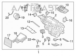 Motorul actuatorului pentru ventilatorul de încălzire al Ford Fiesta 11-19.