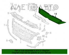 Grila radiatorului de sus Mazda 3 14-16 BM, noua, originala