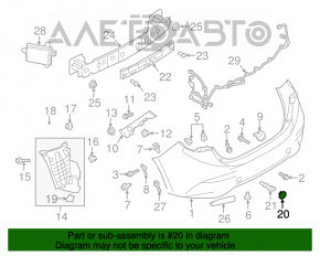 Заглушка буксировочного крюка заднего бампера левая Mazda 3 14-18 BM