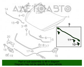 Уплотнитель капота на решетке дворников центр Mazda 3 14-18 BM