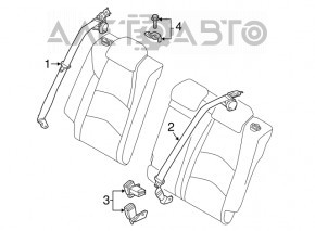 Centura de siguranță din spate dreapta pentru Mazda 3 14-18 BM, culoare neagră