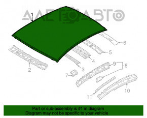 Acoperiș metalic pentru Mazda 3 14-18 BM fără panoramic, tăiat.