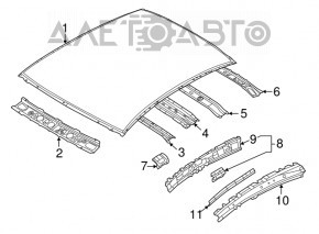 Acoperiș metalic pentru Mazda 3 14-18 BM fără panoramic, tăiat.