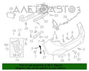 Suportul pentru bara spate pe aripa dreapta Mazda 3 14-18 BM