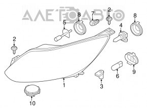 Far dreapta față Ford Focus mk3 11-14 pre-restilizare, luminoasă.