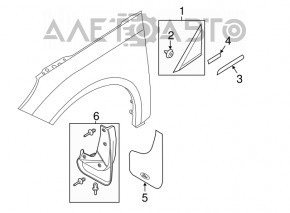 Bara de noroi din față dreapta pentru Ford Focus mk3 11-18 4 uși are prinderea ruptă.