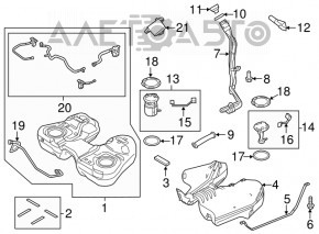 Senzorul de presiune a combustibilului Ford Fusion mk5 13-16 1.6T 2.0T pe șina de combustibil.