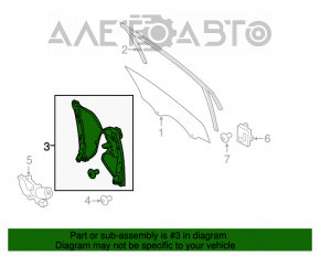 Geam electric cu motor, dreapta față, Ford Focus mk3 11-18, 6 pini