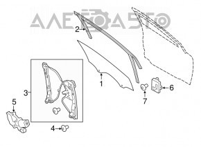 Geam electric cu motor, dreapta față, Ford Focus mk3 11-18, 6 pini