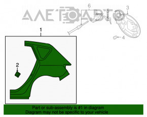 Aripa spate dreapta Mazda3 03-08 HB albă