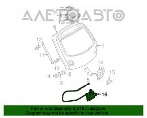 Manerul de deschidere a portbagajului Mazda3 03-08 HB