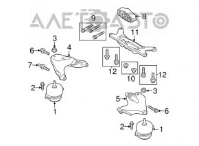 Кронштейн подушки двигателя правый Ford Mustang mk6 15- 3.7