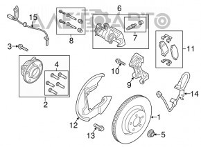 Суппорт задний правый Ford Mustang mk6 15- 3.7 5.0