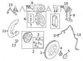 Placă de frână față stânga Ford Mustang mk6 15- 2 pistoane 30 mm